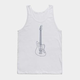 Offset Style Electric Guitar Outline Tank Top